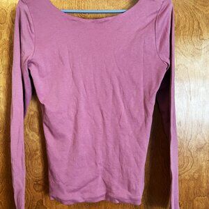 Ann Taylor dusty rose scoop neck top